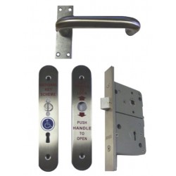 Disabled Toilet Radar Lock Set Left Hand - Satin Stainless Steel