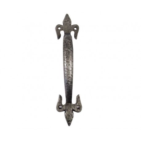 125mm Hand Forged Fleur de Lys Pull Handle Pewter