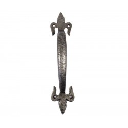 170mm Hand Forged Fleur de Lys Pull Handle Pewter