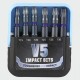 V5 Extreme Impact T Drive 6 Piece Set of 50mm Screwdriver Bits (T15 T20 T20 T30)
