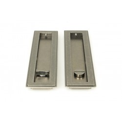 From The Anvil Pewter 250mm Art Deco Rectangular Pull Privacy Set