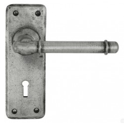 Belfry Hand Forged Lever Lock Door Handle Pewter