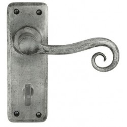 Chester Hand Forged Lever Bathroom Door Handle Pewter