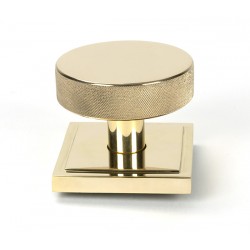 From The Anvil Square Brompton Centre Door Knob Polished Brass