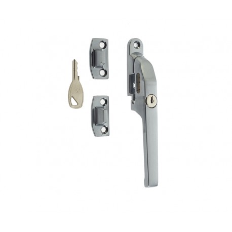 Modern Locking Casement Fastener c/w Wedge Plate Satin Chrome
