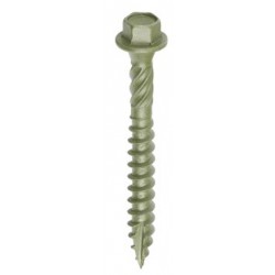 Timco 6.7 x 60mm Hex Head Exterior Timber & Landscaping Screws Green 50 Pack