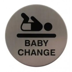 Atlantic Baby Change 3M Adhesive Sign Satin Stainless Steel