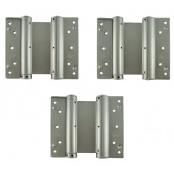 Liobex 6" Fire Rated Double Action Self Closing Spring Hinges Silver