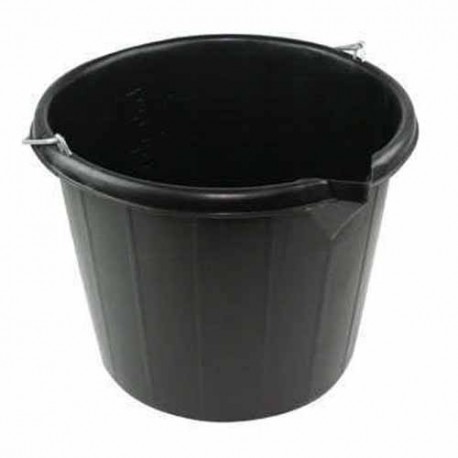15 Litre Black Builder Bucket c/w Strong Metal Handle
