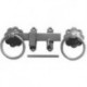 150mm Plain Ring Handle Gate Latch Set Galvanised