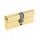 5 Pin 35mm x 35mm Euro Profile Double Cylinder Polished Brass