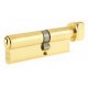 5 Pin 35mm x 35mm Euro Profile Cylinder & Turn Polished Brass
