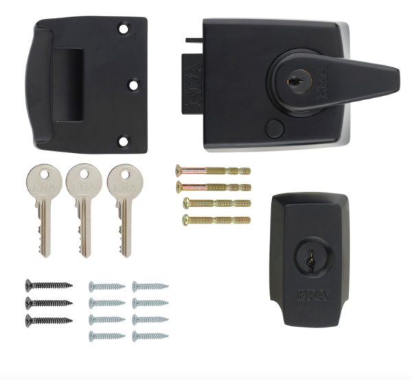 ERA 60mm Double Locking High Security British Standard Nightlatch Black