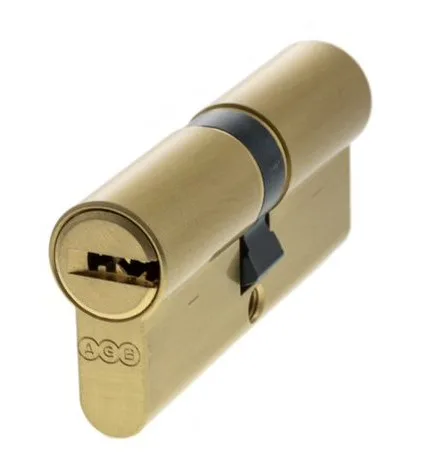AGB 15 Pin 35mm x 35mm Euro Profile Double Cylinder Satin Brass