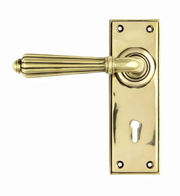 From The Anvil Aged Brass Hinton Lever Lock Set