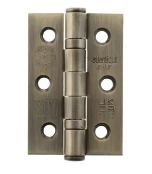 Atlantic Grade 7 CE Fire Rated Ball Bearing Hinges 3" x 2" x 2mm Antique Brass