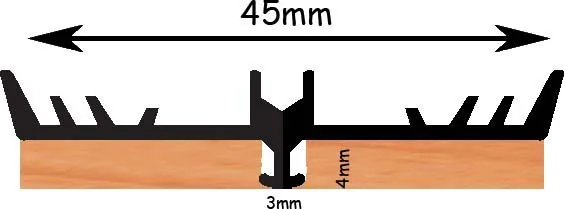 Exitex Black  45mm Rafter Gasket With  Centre Groove Located 10 Meter Length