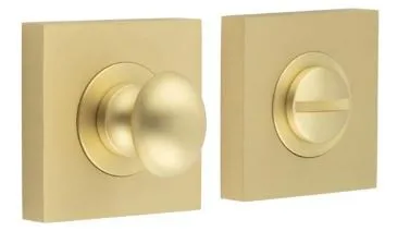 Frelan Burlington Oval Bathroom Turn & Release Square Plain Rose Satin Brass