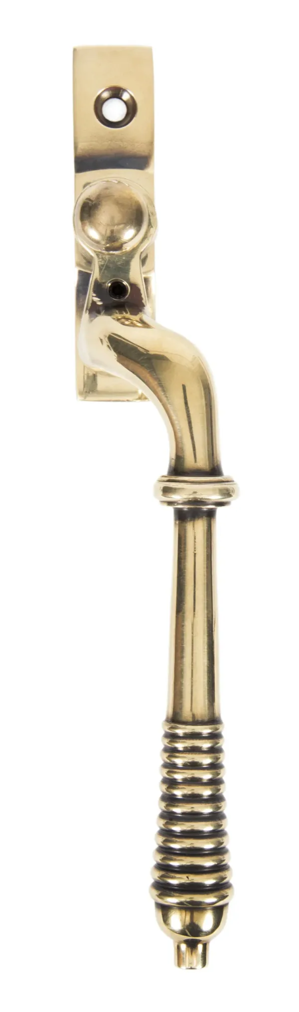 From The Anvil Aged Brass Reeded Espag Right Hand Fastener