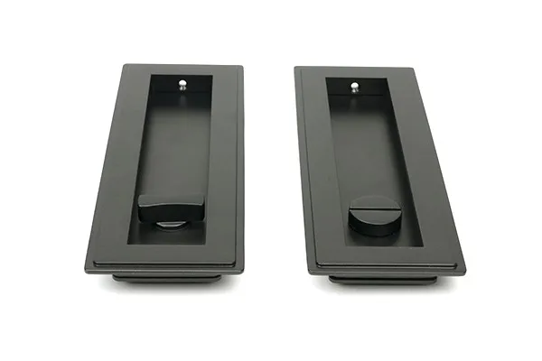 From The Anvil Aged Bronze 175mm Art Deco Rectangular Pull Privacy Set