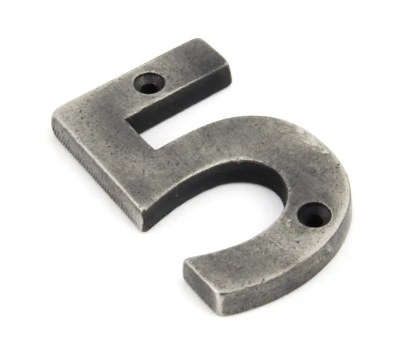 From The Anvil Antique Pewter Numeral 5