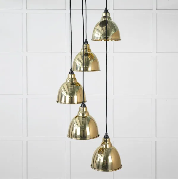 From The Anvil Hammered Brass Brindley Cluster Pendant