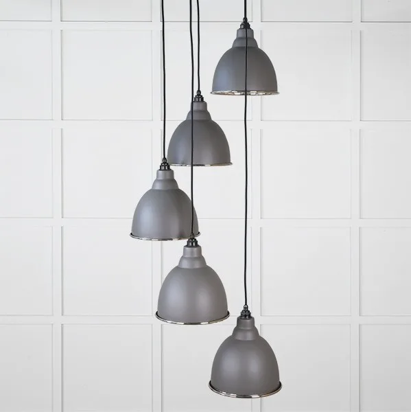 From The Anvil Hammered Nickel Brindley Cluster Pendant in Bluff