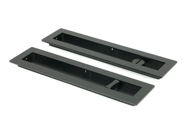 From The Anvil Matt Black 250mm Plain Rectangular Pull Privacy Set