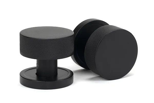 From The Anvil Plain Brompton Mortice/Rim Knob Set Matt Black