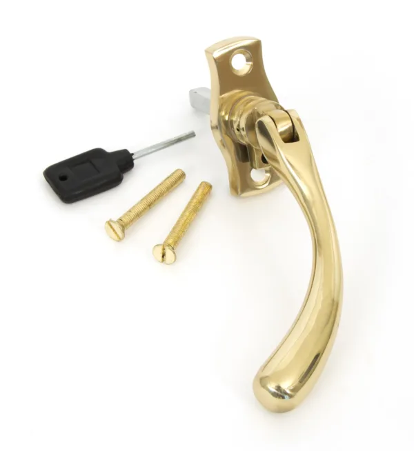 From The Anvil Polished Brass Peardrop Espag Fastener Left Hand