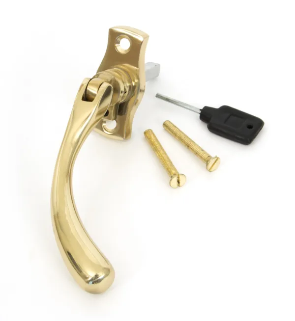 From The Anvil Polished Brass Peardrop Espag Fastener Right Hand