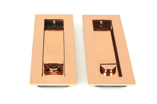 From The Anvil Polished Bronze 175mm Plain Rectangular Pull Privacy Set
