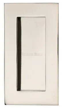 Heritage Brass 105mm x 58mm Rectangular Flush Pull Polished Nickel