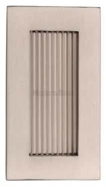Heritage Brass 105mm x 58mm Reeded Rectangular Flush Pull Satin Nickel