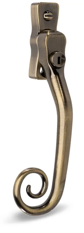 Mila Heritage Monkeytail Left Hand Locking Window Espag Fastener Antique Bronze