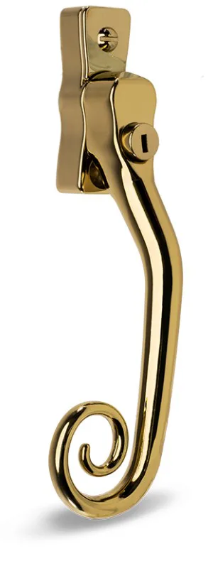 Mila Heritage Monkeytail Left Hand Locking Window Espag Fastener Polished Gold
