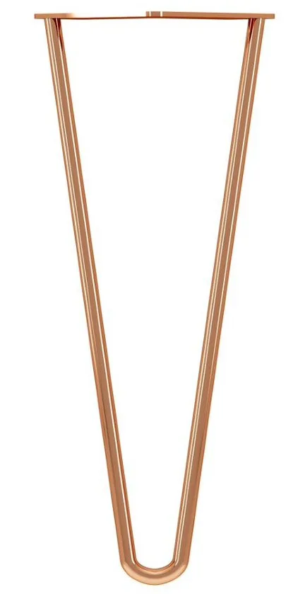 Rothley Set Of 4 350mm 2 Pin Hairpin Leg Polished Copper