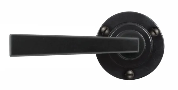 Stonebridge FB1120 Arundel Lever on Round Rose Armor-Coat® Flat Black