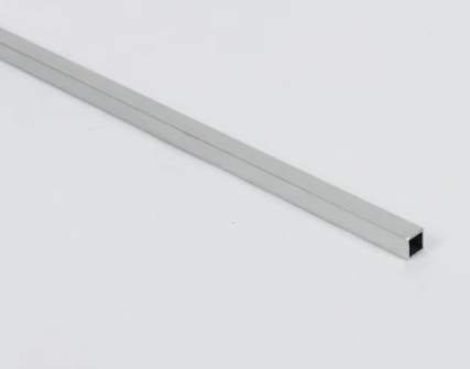 Rothley 1 Metre Aluminium Square Tube Profile 10mm x 1.5mm Silver Anodised