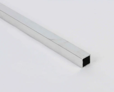 Rothley 1 Metre Aluminium Square Tube Profile 25mm x 1.5mm Silver Anodised