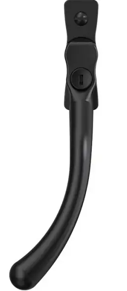 Mila Heritage Peardrop Left Hand Locking Window Espag Fastener Matt Black