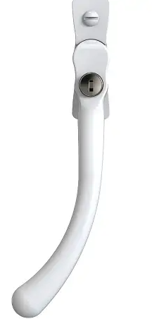 Mila Heritage Peardrop Left Hand Locking Window Espag Fastener White